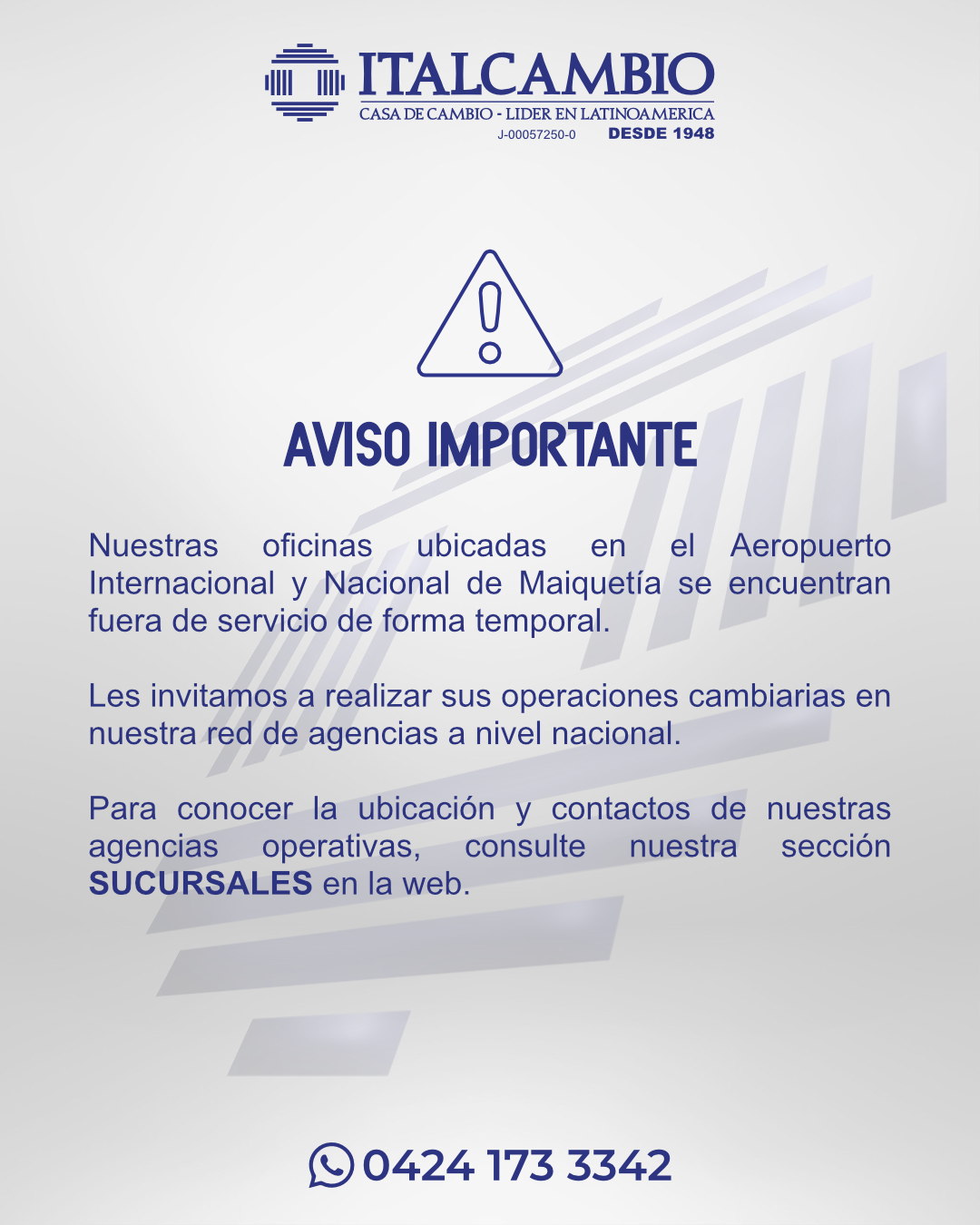 Aviso Importante Maiquetía